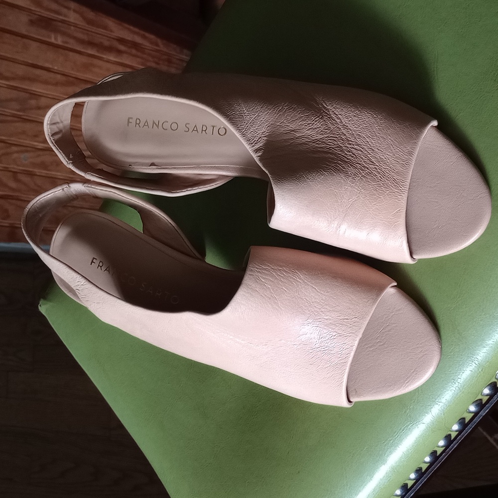 Franco Sarto open toe 3 inch wedge heel sandals